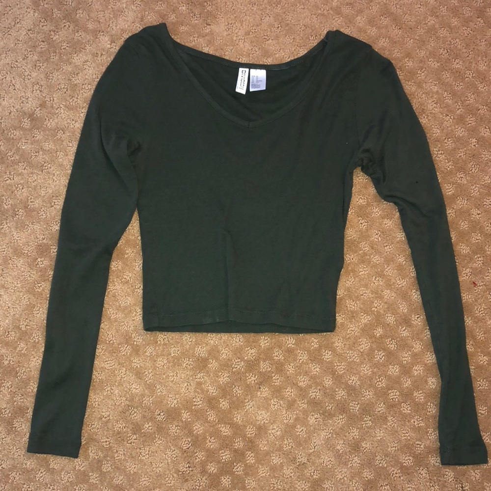 Hunter green long sleeve top